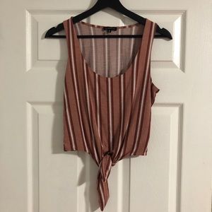 Dynamite striped tank top with tie bottom